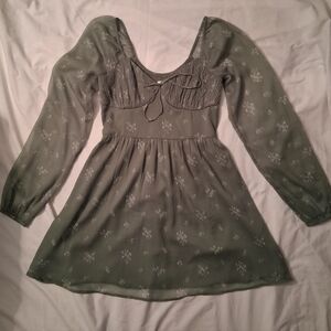 Hollister Sage Floral Mini Dress